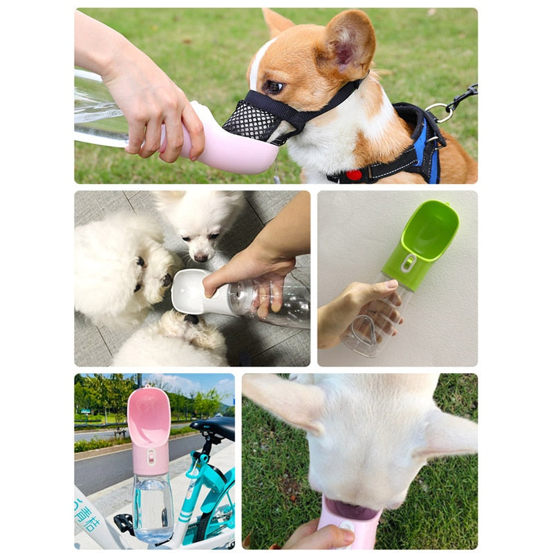 Portable Water Bottle Pets Outdoor Bowl